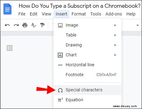 Eingabe von Exponenten auf einem Chromebook