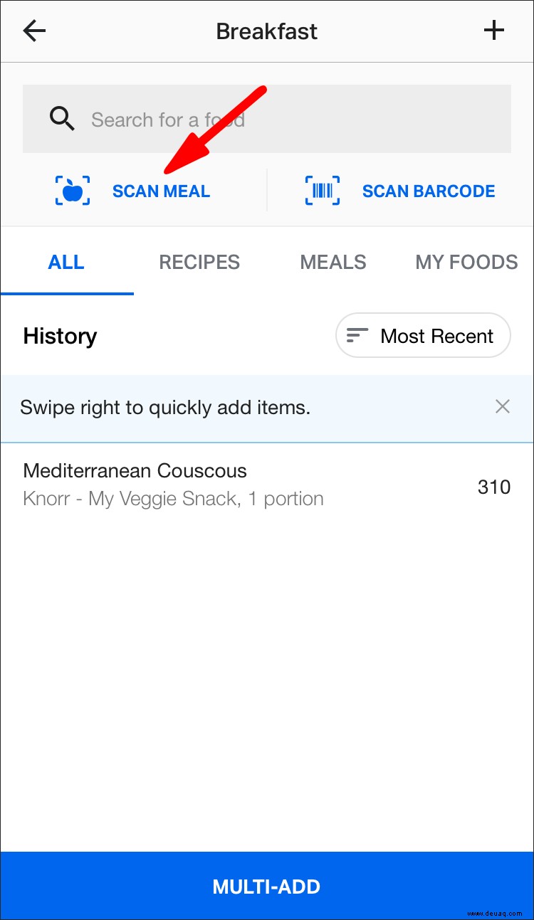 So scannen Sie Lebensmittel in MyFitnessPal