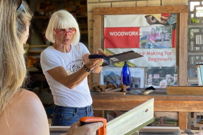 Patt wurde von der einzigen Frau in ihrer Holzbearbeitungsklasse in den 80ern zur Mentorin für andere in Mullumbimby