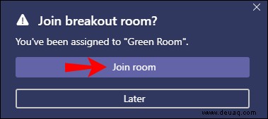 Beitritt zu Breakout Rooms in Microsoft Teams