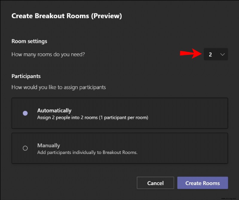 Beitritt zu Breakout Rooms in Microsoft Teams
