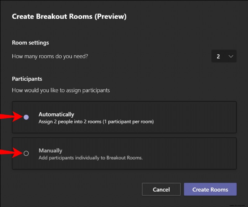 Beitritt zu Breakout Rooms in Microsoft Teams