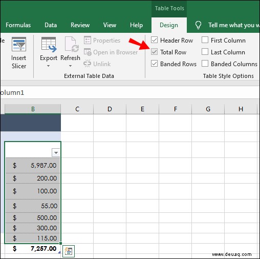 So summieren Sie eine Spalte in Microsoft Excel