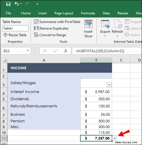 So summieren Sie eine Spalte in Microsoft Excel