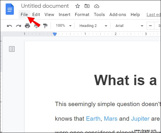 So löschen Sie eine Kopfzeile aus Google Docs