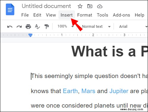 So löschen Sie eine Kopfzeile aus Google Docs