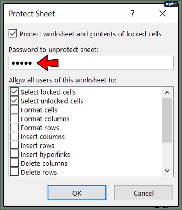 Kennwortschutz in Microsoft Excel