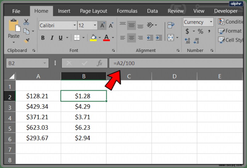 So verschieben Sie Dezimalstellen in Excel