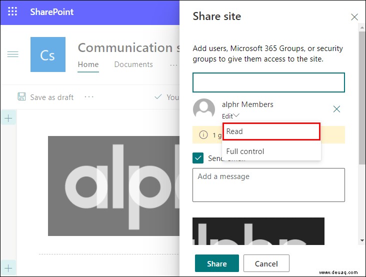 So fügen Sie Mitglieder zu einer Gruppe in SharePoint hinzu