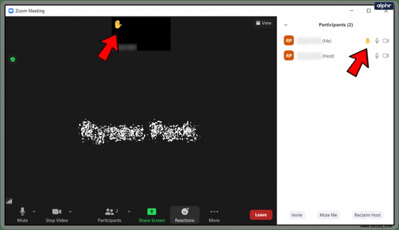 Wie man in Zoom die Hand hebt