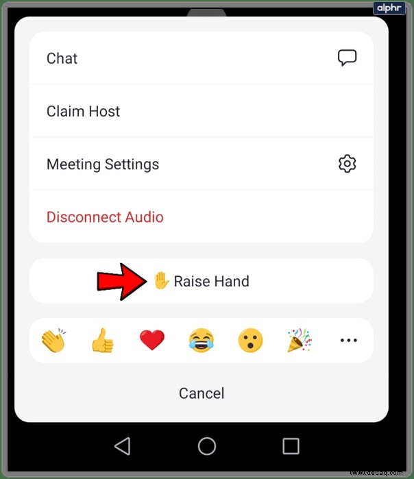 Wie man in Zoom die Hand hebt