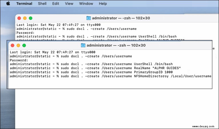 So erstellen Sie ein Administratorkonto im Mac-Terminal