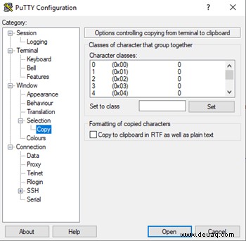 Kopieren und Einfügen in PuTTY