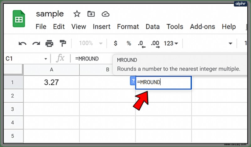 So runden Sie Google Sheets-Zellen auf die nächsten 10