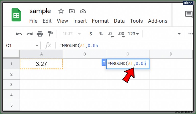 So runden Sie Google Sheets-Zellen auf die nächsten 10