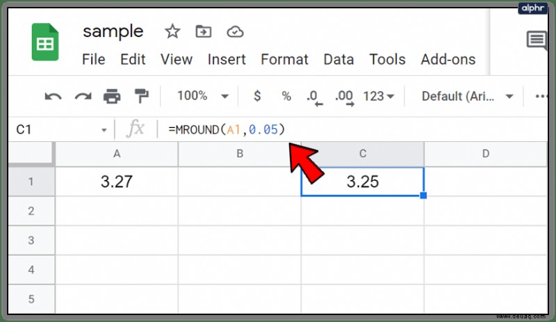 So runden Sie Google Sheets-Zellen auf die nächsten 10