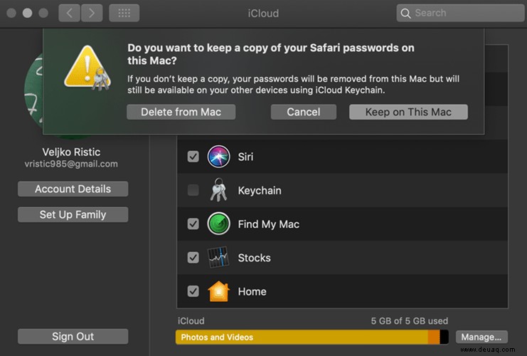 So deaktivieren Sie den Schlüsselbund auf einem Mac oder Macbook