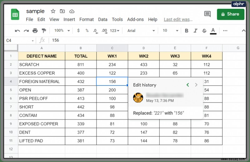 So prüfen Sie den Bearbeitungsverlauf in Google Sheet