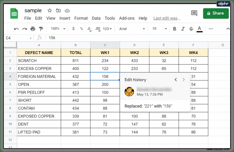 So prüfen Sie den Bearbeitungsverlauf in Google Sheet