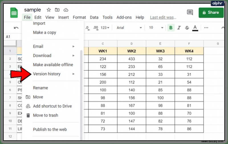 So prüfen Sie den Bearbeitungsverlauf in Google Sheet