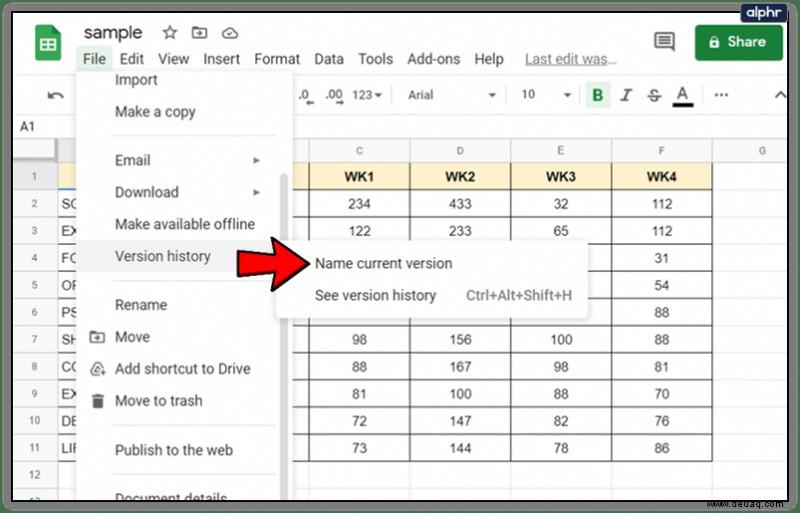 So prüfen Sie den Bearbeitungsverlauf in Google Sheet