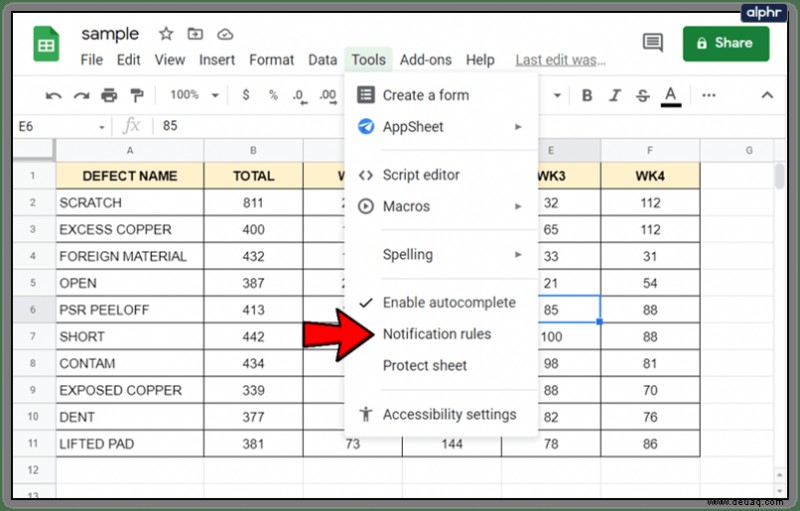 So prüfen Sie den Bearbeitungsverlauf in Google Sheet