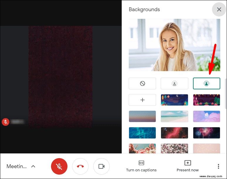 So verwischen Sie den Hintergrund in Google Meet