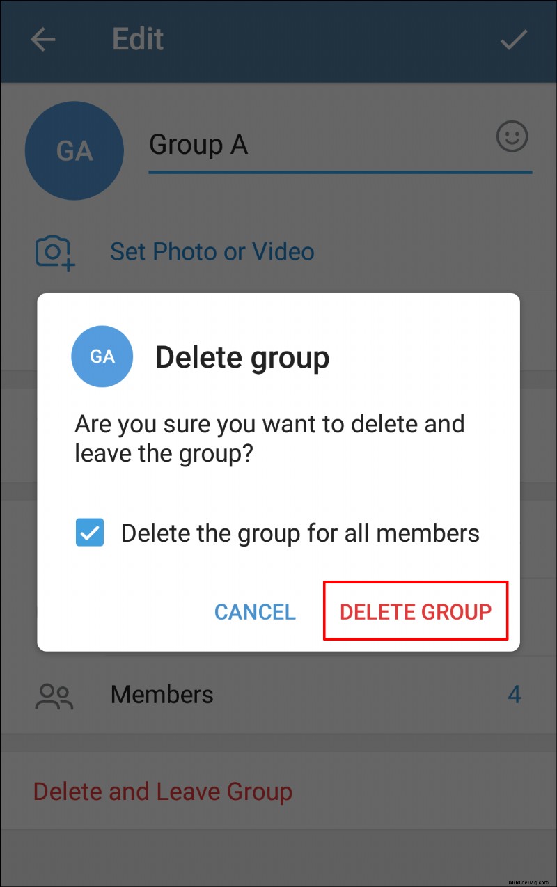 So löschen Sie Gruppen in Telegram