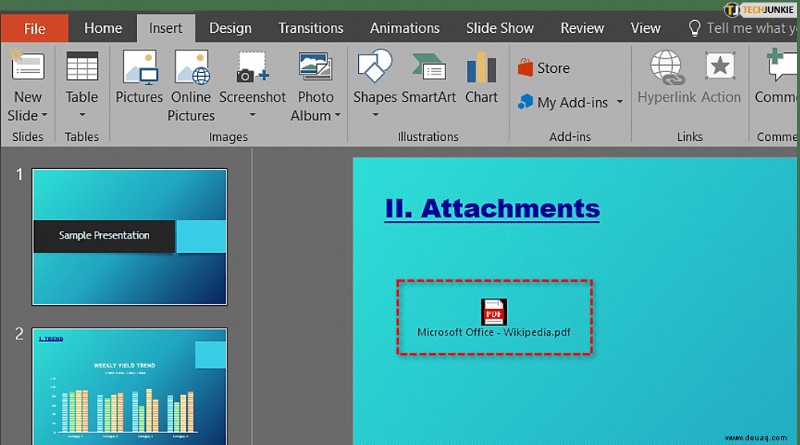 Einfügen einer PDF-Datei in eine PowerPoint-Präsentation