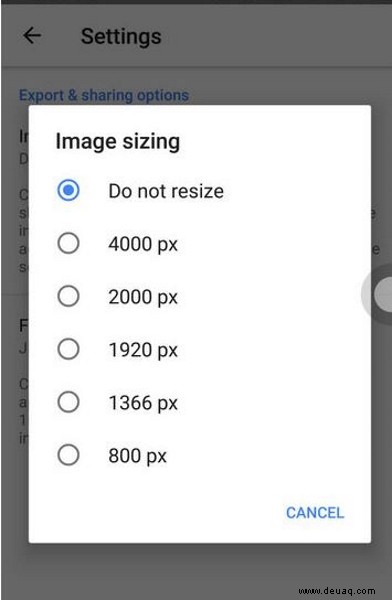So ändern Sie die Größe von Bildern in Snapseed