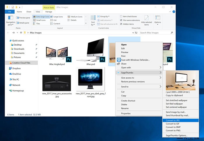 So zeigen Sie PSD-Symbolvorschauen im Windows 10-Datei-Explorer an