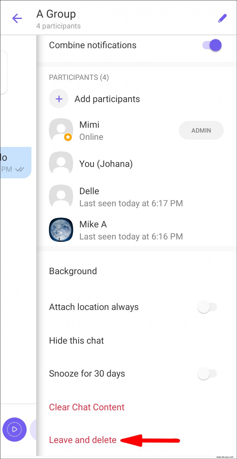 So verlassen Sie eine Gruppe in Viber