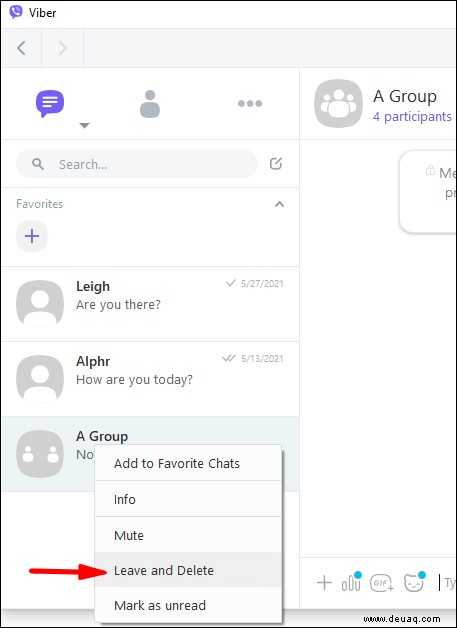 So verlassen Sie eine Gruppe in Viber