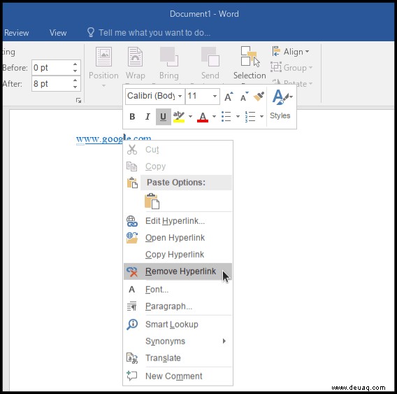 So entfernen Sie Hyperlinks aus Microsoft Word-Dokumenten