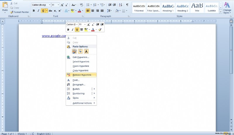 So entfernen Sie Hyperlinks aus Microsoft Word-Dokumenten