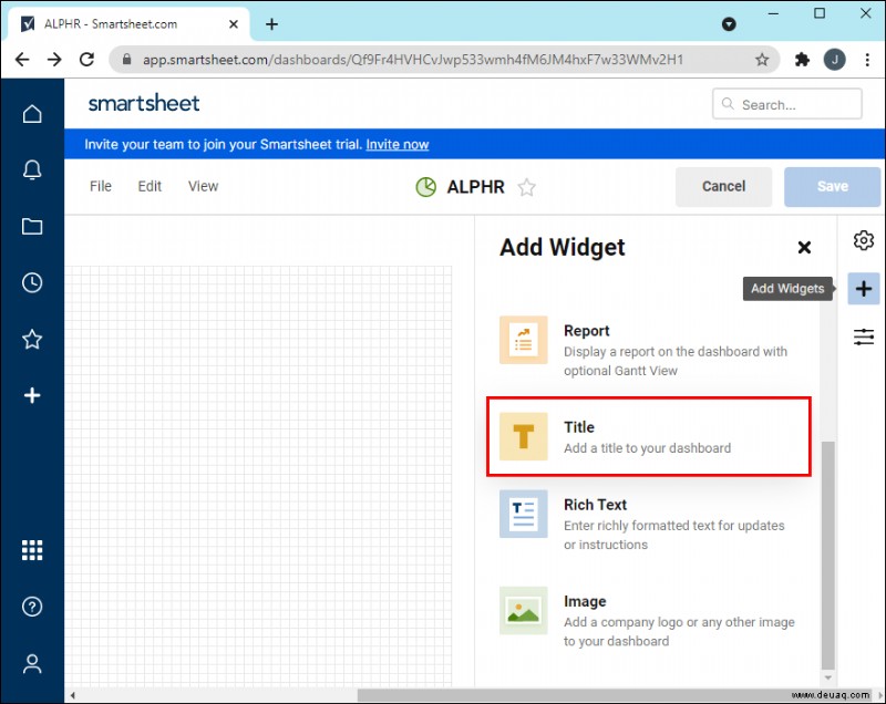 So erstellen Sie ein Dashboard in SmartSheet