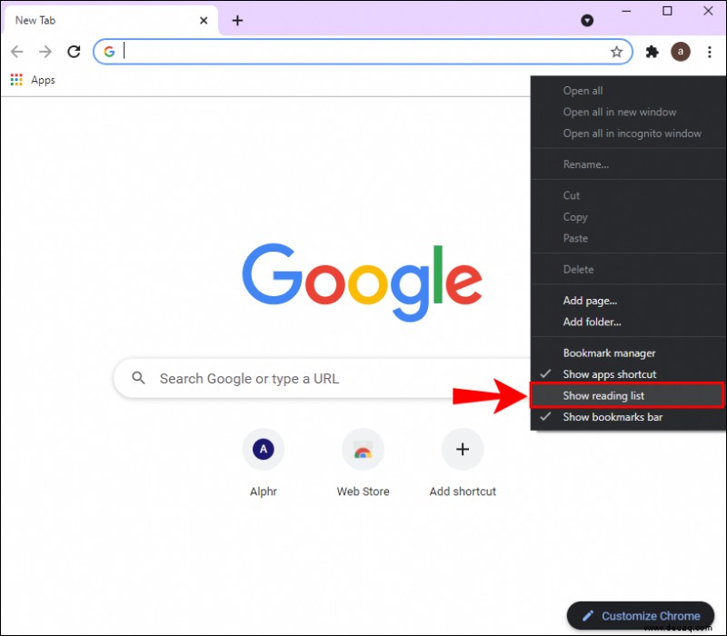 So entfernen Sie die Google Chrome-Leseliste