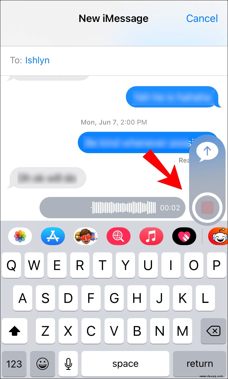 So senden Sie eine Sprachnachricht in iMessage auf einem iPhone