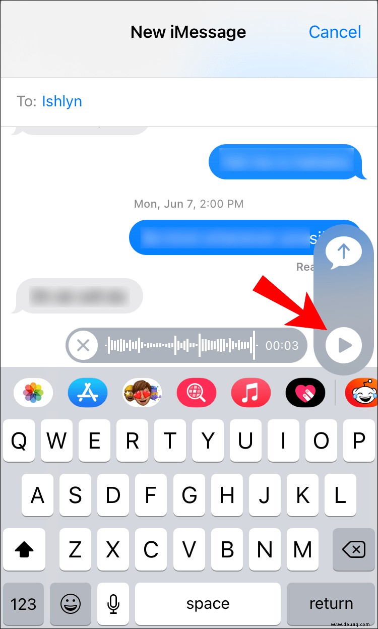 So senden Sie eine Sprachnachricht in iMessage auf einem iPhone