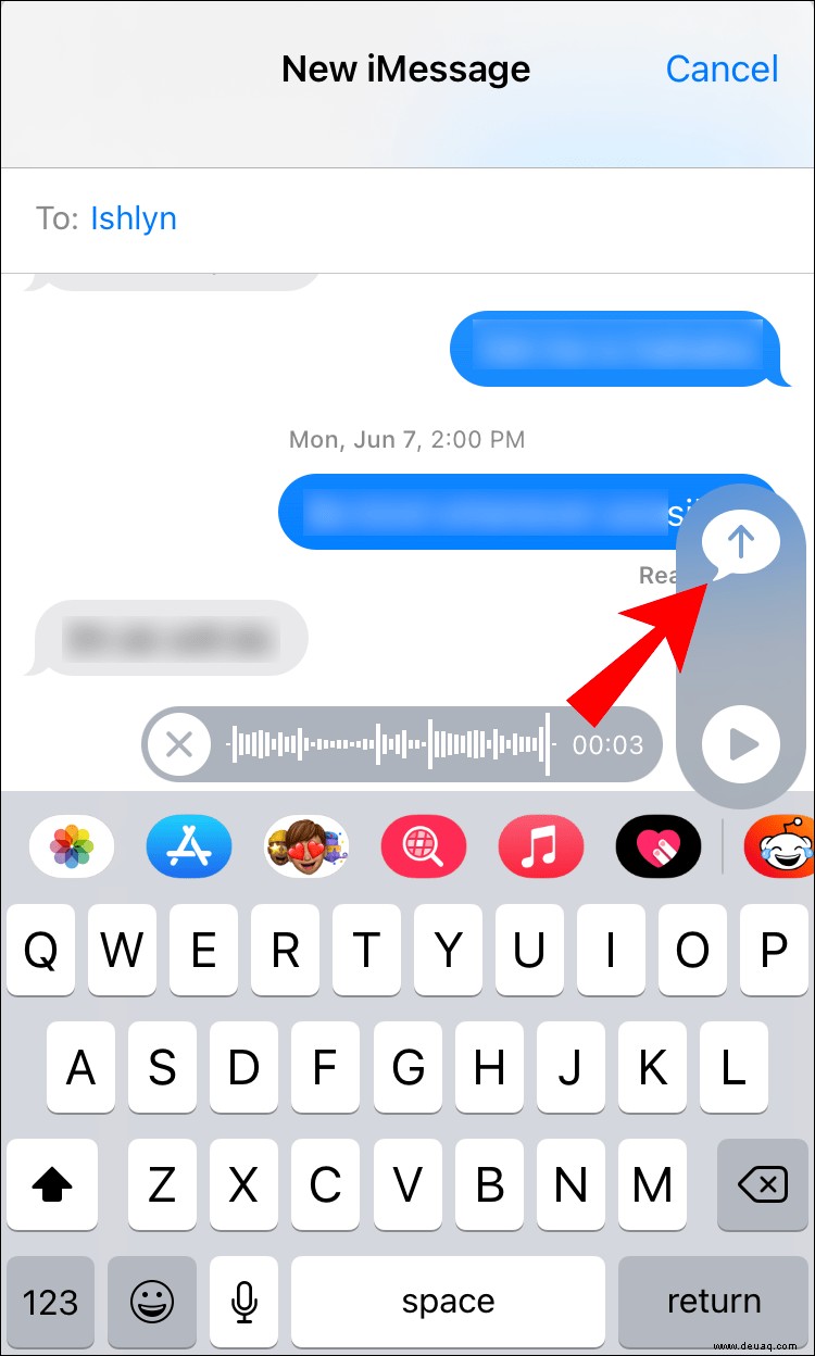 So senden Sie eine Sprachnachricht in iMessage auf einem iPhone