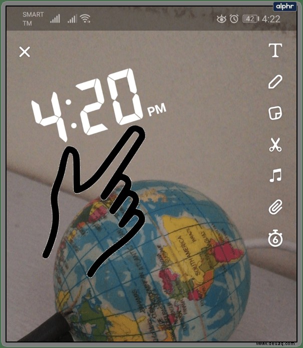 So erhalten Sie den Zeitaufkleber in Snapchat