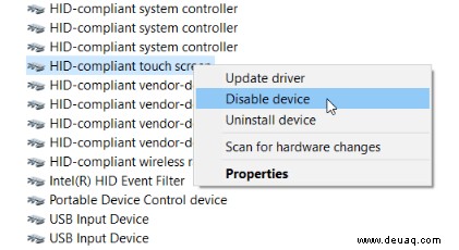 So deaktivieren Sie den Touchscreen in Windows 10