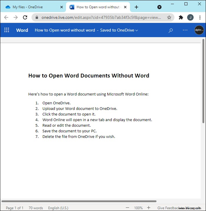 So öffnen Sie Word-Dokumente ohne Word