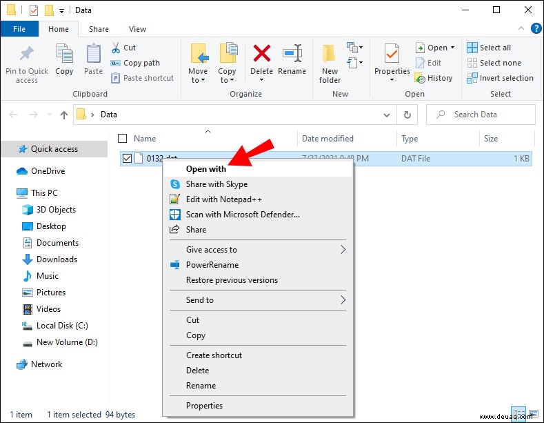 So öffnen Sie eine DAT-Datei in Windows 10