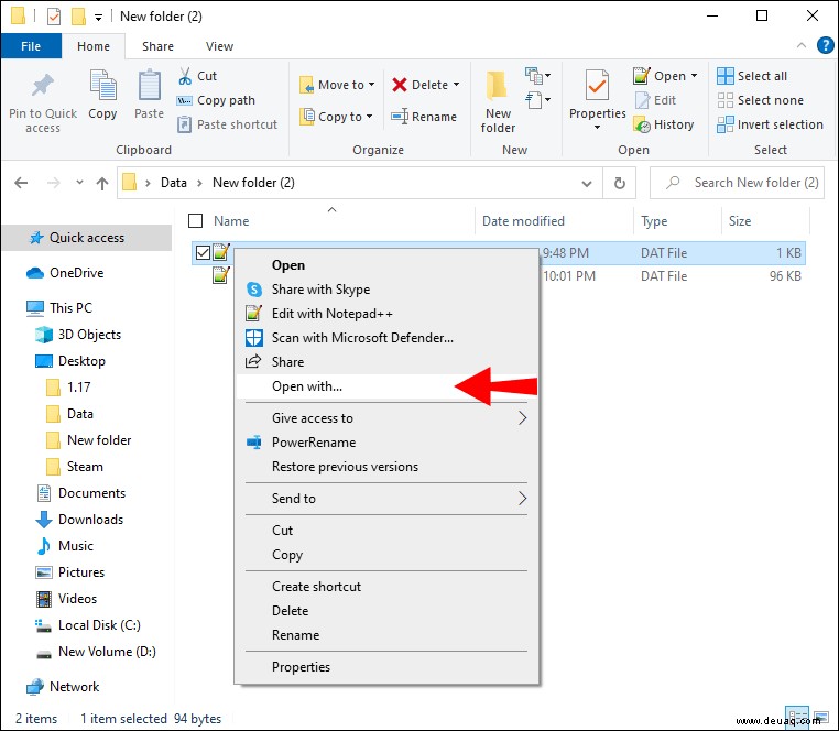 So öffnen Sie eine DAT-Datei in Windows 10