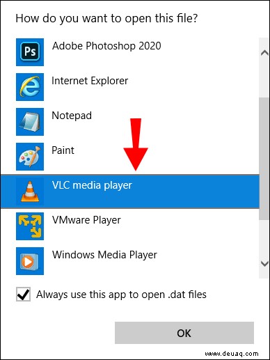 So öffnen Sie eine DAT-Datei in Windows 10