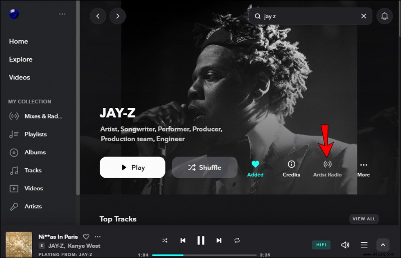 So blockieren Sie einen Künstler in Tidal