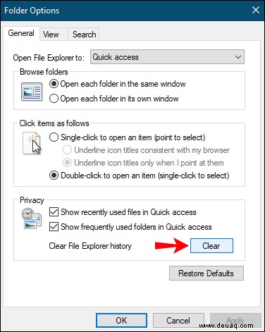 So löschen und deaktivieren Sie zuletzt verwendete Dateien in Windows 10