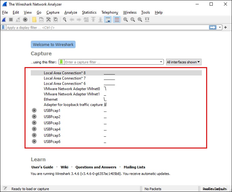 Erfassen von HTTP-Datenverkehr in Wireshark