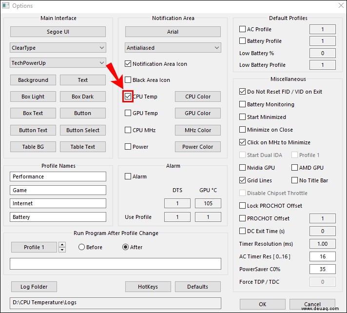 Anzeigen der CPU-Temperatur in Windows 10